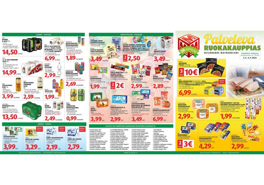 Maaliskuun M-marketin tarjoukset