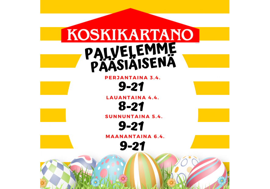 Pääsiäisen aukioloajat