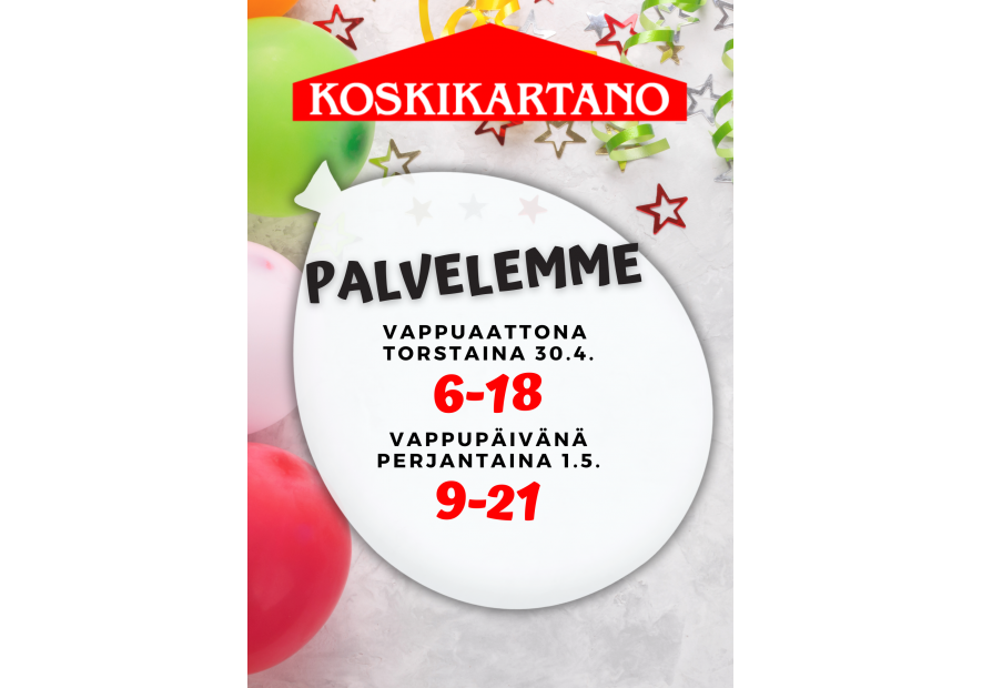 Vapun aukioloajat