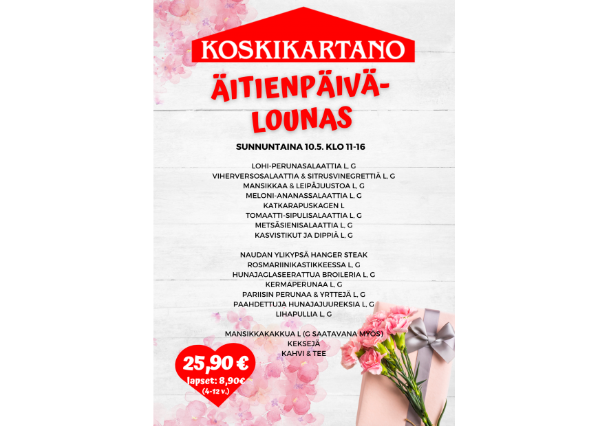 Äitienpäivän juhlabuffet 10.5.