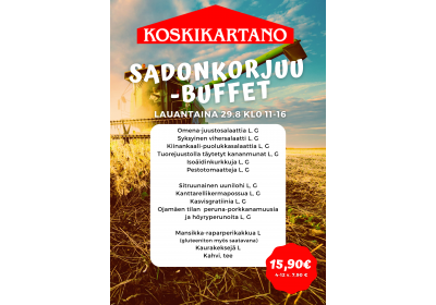 Sadonkorjuubuffet la 29.8. klo 11-16