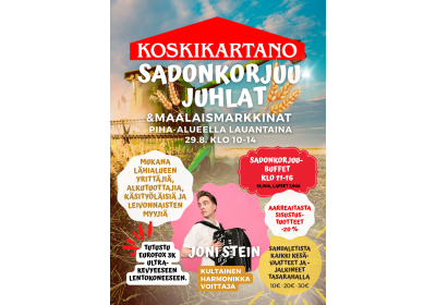 Sadonkorjuujuhlat lauantaina 29.8.2026